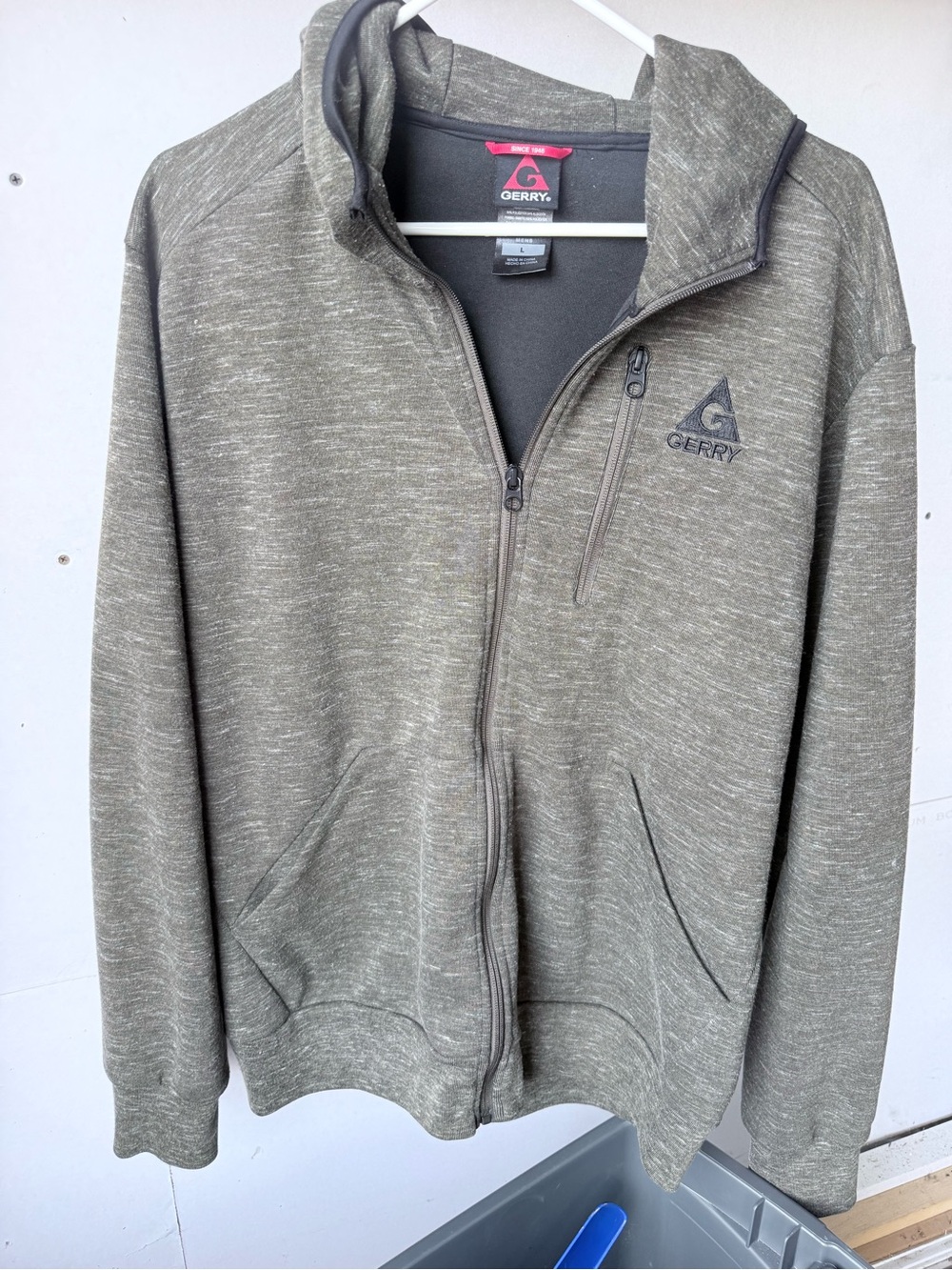 Gerry Weber Men’s Full-Zip Hoodie Sweater in Olive Heather